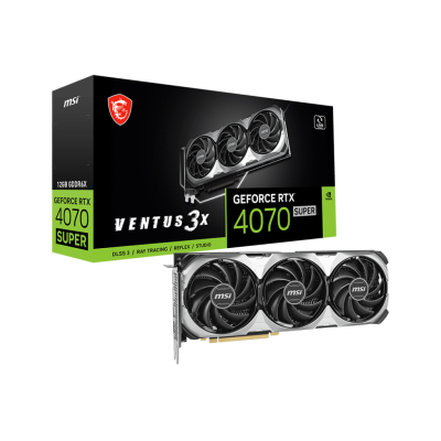 Видеокарта VGA MSI NVIDIA GeForce RTX 4070 SUPER 12G VENTUS 3X 12GB, GDDR6X/192-bit, PCIe 4.0, 1xHDMI 2.1, 3xDP, 2.2-slot 3X