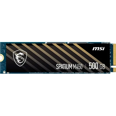 MSI SSD SPATIUM M450, 500GB, M.2(22x80mm), NVMe, PCIe 4.0 x4, 3D TLC, R/W 3600/2300, IOPs 300 000/550 000, TBW 300, DWPD 0.33 (5 лет) S78-440K220-P83