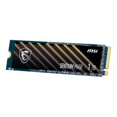 MSI SSD SPATIUM M450, 1000GB, M.2(22x80mm), NVMe, PCIe 4.0 x4, 3D TLC, R/W 3600/3000, IOPs 420 000/550 000, TBW 600, DWPD 0.33 (5 лет) S78-440L980-P83