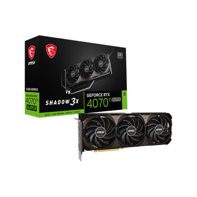 Видеокарта VGA MSI NVIDIA GeForce RTX 4070 Ti SUPER 16G SHADOW 3X OC 16GB, GDDR6X/256-bit, 1xHDMI 2.1, 3xDP, 2.2-slot OC