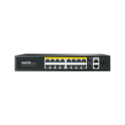 Коммутатор Netis P116GH (L2) 16x100Мбит/с 2x1Гбит/с 1SFP 16PoE 16PoE+ 240W неуправляемый