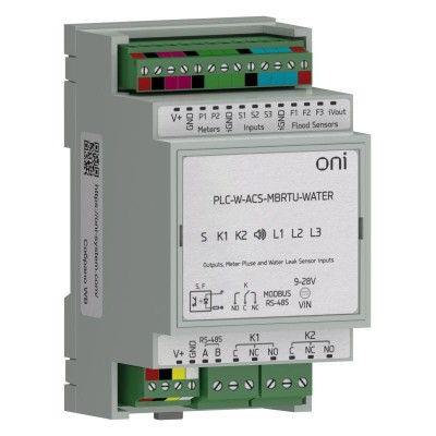 Модуль учета водопотребления и контроля протечек Modbus RTU ПЛК W. ONI PLC-W-ACS-MBRTU-WATER