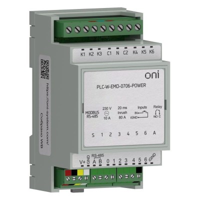 Расширение коммутирующее 7 DI 6 DO макс. п. ток 80А с пит. ПЛК W. ONI PLC-W-EMD-0706-POWER