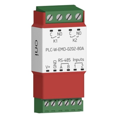 Расширение коммутирующее 2 DI 2 DO макс. п. ток 80А ПЛК W. ONI PLC-W-EMD-0202-80A