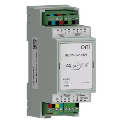 Расширение вх/вых по Modbus RTU 4 AO или ШИМ ПЛК W. ONI PLC-W-EMA-0304