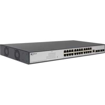 Коммутатор Managed L3 Switch 24x1000Base-T PoE, 4x10GBase-X SFP+, PoE Budget 250W, RJ45 Console, 19''