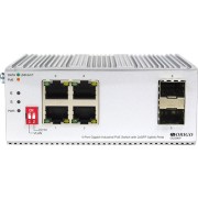 Коммутатор Unmanaged Industrial Switch 4x1000Base-T PoE, 2x1000Base-X SFP, PoE Budget 60W, Surge 4KV, -40 to 75°C