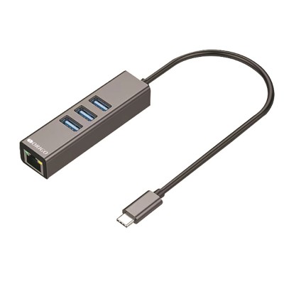 Адаптер Сетевой адаптер USB-C, 3xUSB 3.0, 1x1000Base-T