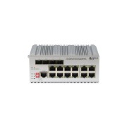 Коммутатор Managed L2 Industrial Fast Ring Switch 8x1000Base-T PoE, 4xCombo 1000Base-T/SFP, PoE Budget 185W, Surge 4KV, -40 to 75°C