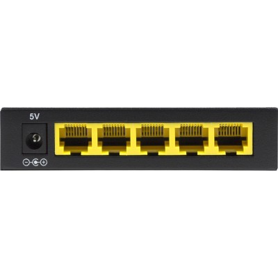 Коммутатор Unmanaged Switch 5x100Base-TX, metal case