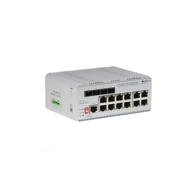 Коммутатор Managed L2 Industrial Fast Ring Switch 8x1000Base-T PoE, 4xCombo 1000Base-T/SFP, PoE Budget 185W, Surge 4KV, -40 to 75°C