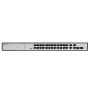 Коммутатор Неуправляемый PoE-коммутатор, 26x1000Base-T (24x1000Base-T PoE), 2xCombo 1000Base-T/SFP, PoE-бюджет 370 Вт, PoE до 250 м, комплект для установки в 19''