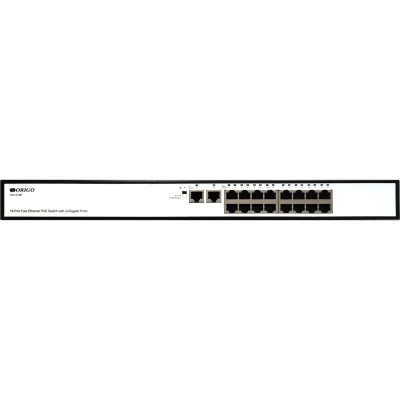 Коммутатор Unmanaged Switch 16x100Base-TX PoE, 2x1000Base-T, PoE Budget 190W, Long-range PoE up to 250m, 19''