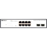 Коммутатор Unmanaged Switch 8x1000Base-T PoE, 2x1000Base-X SFP, PoE Budget 120W, 19''