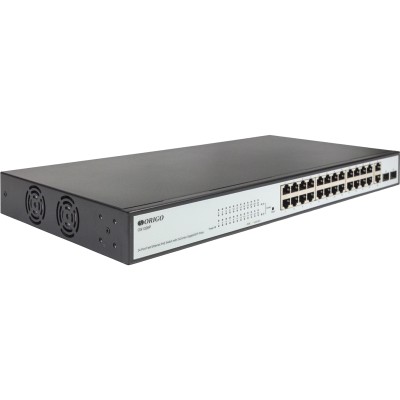 Коммутатор Smart Managed Switch 24x100Base-TX PoE, 2xCombo 1000Base-T/SFP, PoE Budget 280W, 19''