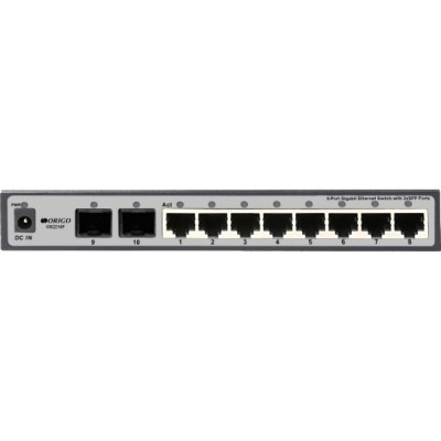 Коммутатор Unmanaged Switch 8x1000Base-T, 2x1000Base-X SFP, metal case