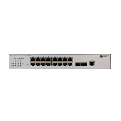 Коммутатор Управляемый L2 коммутатор, 16x1000Base-T, 2x1000Base-X SFP, консольный порт RJ-45, комплект для установки в 19''