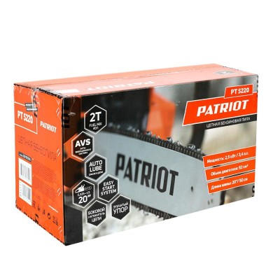 Пила цепная бензиновая PT 5220 3.4л/с 20дюйм Easy Start PATRIOT 220105570