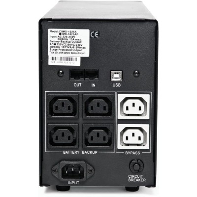 ИБП Powercom IMD-1200AP, LCD, линейно-интерактивный, 1200 ВA, 720 Вт, 4 розетки IEC320 C13 с резервным питанием, 2 розетки IEC320 C13 с фильтрацией, USB, защита RJ45/RJ11, ШхГхВ 130х382х192мм, 13.4 кг UPS Powercom IMD-1200AP, LCD, Line Interactive, 1200VA