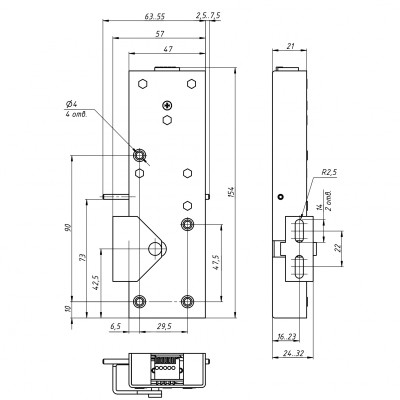 Замок мебельный Promix-SM323.11.3-00 (серебро) Promix