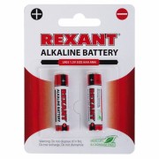 30-1052 ∙ Алкалиновая батарейка AAA/LR03 1,5 V 2 шт. блистер REXANT ∙ кратно 2 шт