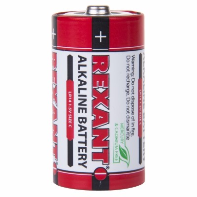 30-1014 ∙ Алкалиновая батарейка тип С/LR14 1,5 V 2 шт. блистер REXANT ∙ кратно 2 шт