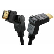 Шнур17-6204-3 ∙ Шнур HDMI - HDMI с фильтрами, длина 2 метра, угловой 360° (GOLD) (PVC пакет) REXANT ∙ кратно 10 шт