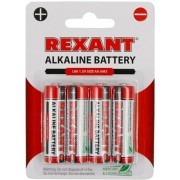 30-1027 ∙ Алкалиновая батарейка AA/LR6 1,5 V 4 шт. блистер REXANT ∙ кратно 4 шт