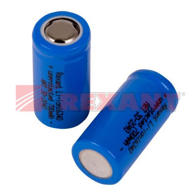 30-2040 ∙ Аккумулятор Li-ion 16340 unprotected 700 mAH 3.7 В REXANT ∙ кратно 10 шт