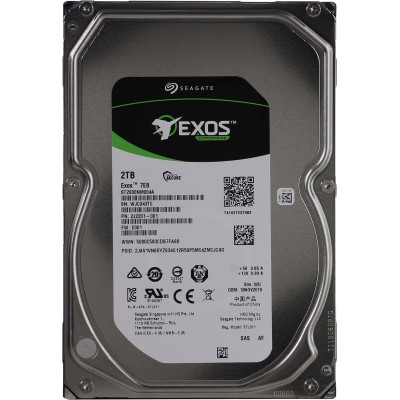 Жесткий диск HDD Seagate SAS 2Tb Exos 7200 12Gb/s 256Mb 512e 1 year warranty