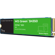 Твердотельный накопитель WD SSD Green SN350 NVMe, 1.0TB, M.2(22x80mm), NVMe, PCIe 3.0 x4, QLC, R/W 3200/2500MB/s, IOPs 300 000/400 000, TBW 100, DWPD 0.1 (12 мес.) WDS100T3G0C