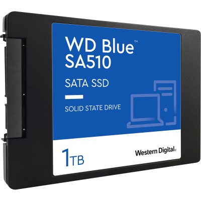 Твердотельные накопители WD SSD Blue SA510, 1.0TB, 2.5" 7mm, SATA3, R/W 560/530MB/s, IOPs 95 000/84 000, TBW 400, DWPD 0.2 (12 мес.) (WDS100T3B0A)