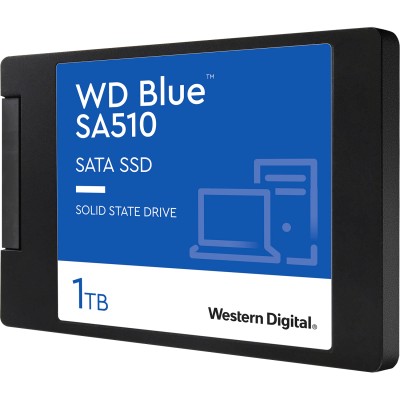 Твердотельные накопители WD SSD Blue SA510, 1.0TB, 2.5" 7mm, SATA3, R/W 560/530MB/s, IOPs 95 000/84 000, TBW 400, DWPD 0.2 (12 мес.) (WDS100T3B0A)