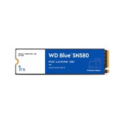 Твердотельный накопитель WD SSD Blue SN580 NVMe, 1000GB, M.2(22x80mm), NVMe, PCIe 4.0 x4, 3D TLC, R/W 4150/4150MB/s, IOPs 750 000/600 000, TBW 600, DWPD 0.3 (12 мес.) WDS100T3B0E