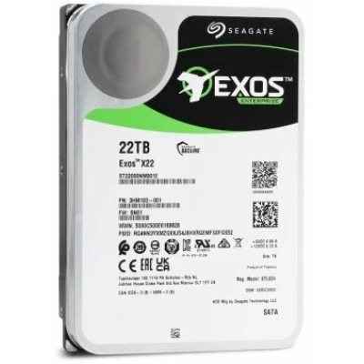 Жесткий диск HDD Seagate SATA3 22Tb Exos X22 7200 512Mb (replacement WUH722222ALE6L4, WD221KRYZ)