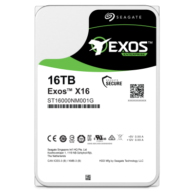 Жесткий диск HDD Seagate SATA 16Tb Exos X16 6Gb/s 7200 256Mb (replacement ST16000NM000J)