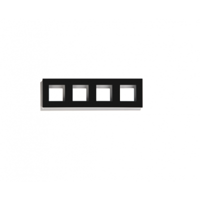 Рамка стеклянная 4 поста (черная) Powerframe-4GB