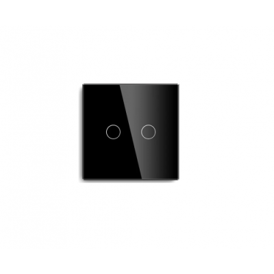 Стеклянная панель выключателя 2кл. (черная) Powerpanel-2PGB