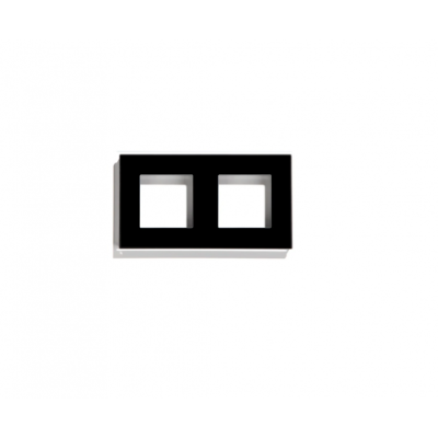 Рамка стеклянная 2 поста (черная) Powerframe-2GB