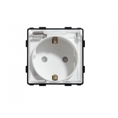 Розетка в рамку IP44 (белая) Powersocket-1PW(W)