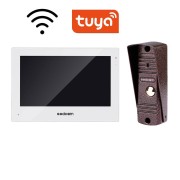 Комплект видеодомофона с сенсорным экраном и подключением через Wi-Fi к Tuya