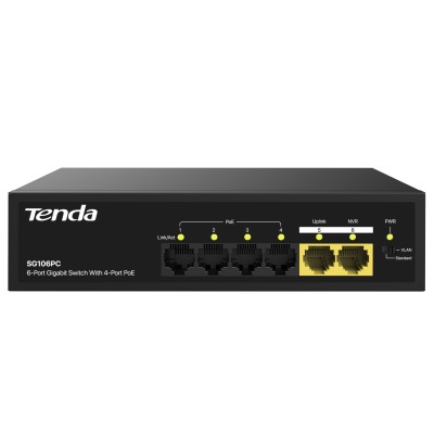 Tenda SG106PC 6-Port Gigabit Lite PoE Switch with 4-Port PoE