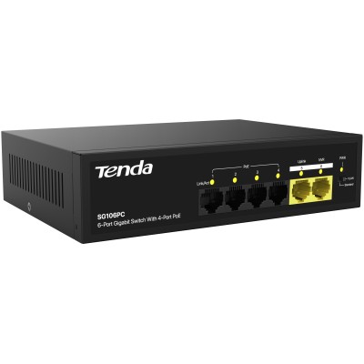 Tenda SG106PC 6-Port Gigabit Lite PoE Switch with 4-Port PoE