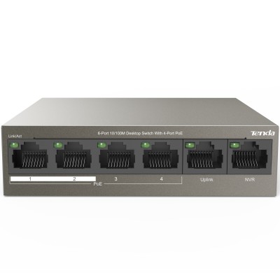 Tenda 6-Port 10/100M Desktop Switch with 4-Port PoE