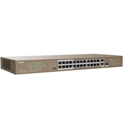 Tenda TEF1126P-24-250W 24FE+2GE/1SFP Rackmount Switch With 24-Port PoE