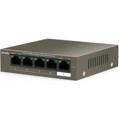 Tenda TEF1105P-4-38W 5-Port 10/100Mbps Desktop Switch with 4-Port PoE