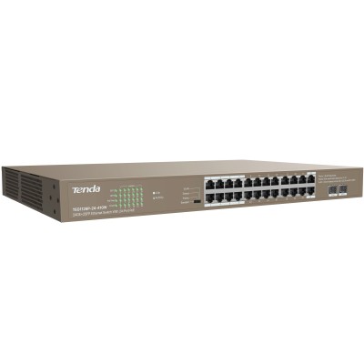 Tenda TEG1126P-24-410W 24GE+2SFP Ethernet Switch With 24-Port PoE