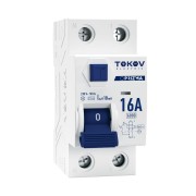 Выключатель дифференциального тока (УЗО) 2П (1P+N) 16А 10мА тип AC 6кА TOKOV Electric TKE-PZ60-RCDM-2-16-10-AC