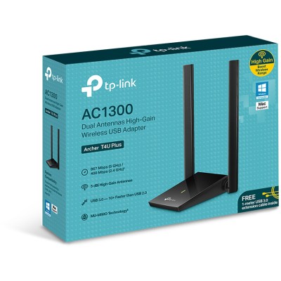 Адаптер Wi-Fi AC1300Mbps Dual-band High-Gain wireless USB adapter, 867Mbps at 5G and 400Mbps at 2.4G, two high gain antennas