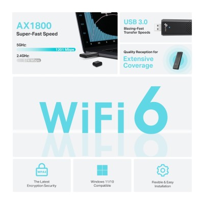 Адаптер Wi-Fi AX1800 Dual Band Wi-Fi 6 USB Adapter